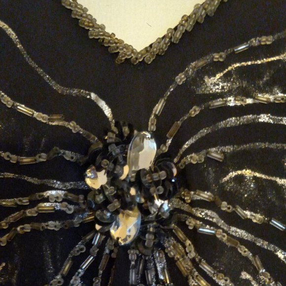 Black Dress with Beading, made in Italy - Picture 5 of 7